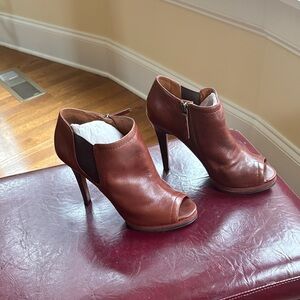 Nine West Brown Peep-Toe Heels